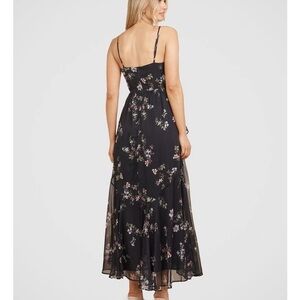 Mimi Chica Black Floral Spaghetti-Strap Midi Dress